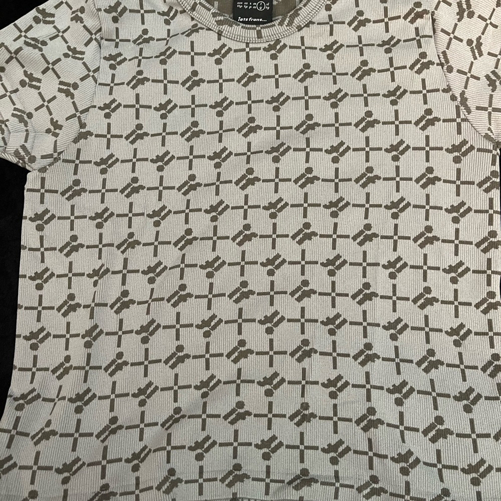 Trendy Women's Crop Top with Geometric Design - Brown